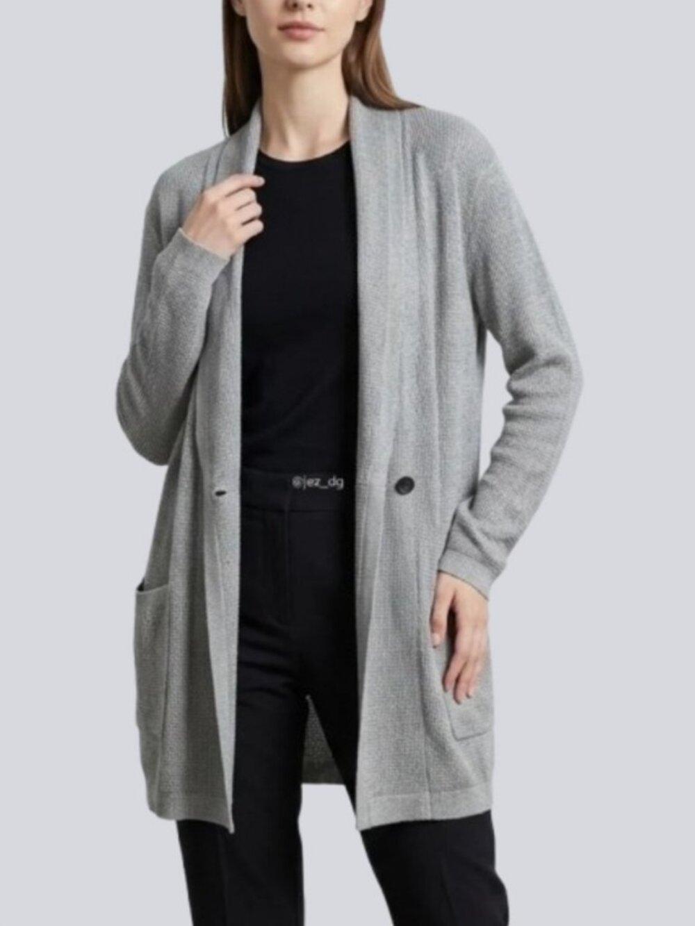 Angelo Tarlazzi oversized knit cardigan grey women's size 40